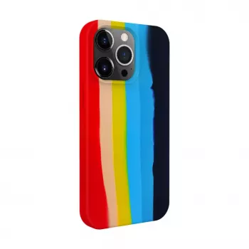 Evelatus custodia in silicone per Apple iPhone 15 Pro multicolore arcobaleno