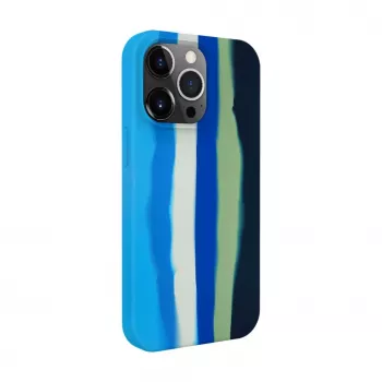 Evelatus custodia in silicone per Apple iPhone 15 Pro Max multicolore blu