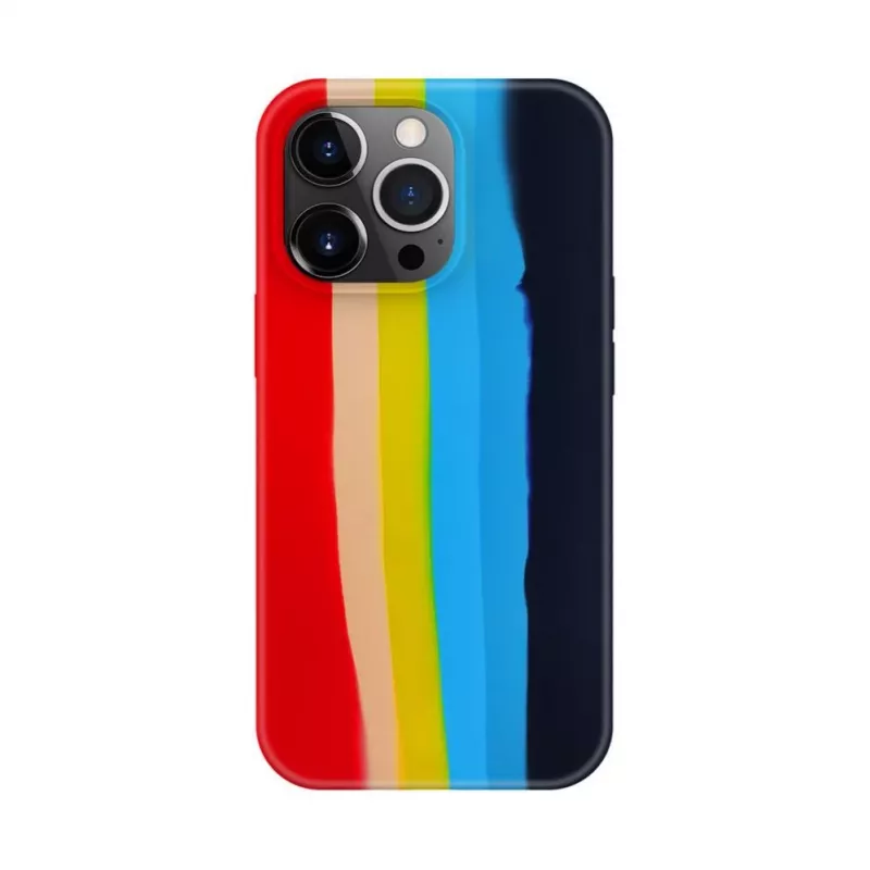 Evelatus custodia in silicone per Apple iPhone 15 Pro Max multicolore arcobaleno