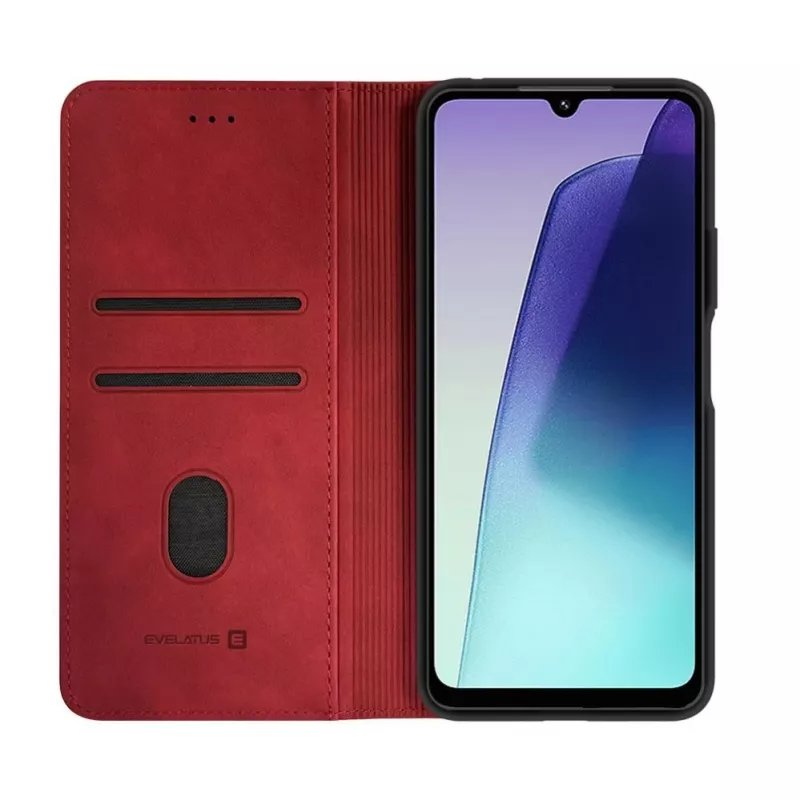 Evelatus Xiaomi Redmi 14C 4G/ 14C 5G / Redmi A4 / POCO C75 Book Case in pelle PU rosso