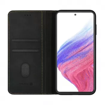 Evelatus Samsung Galaxy A53 Custodia a libro con chiusura nera