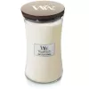 WoodWick White Tea & Jasmine candela profumata in vetro, media, 275g