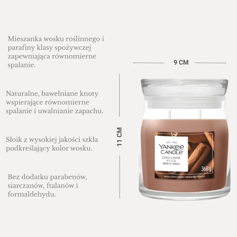 YANKEE CANDLE candela profumata in vetro Cinnamon Stick 623g