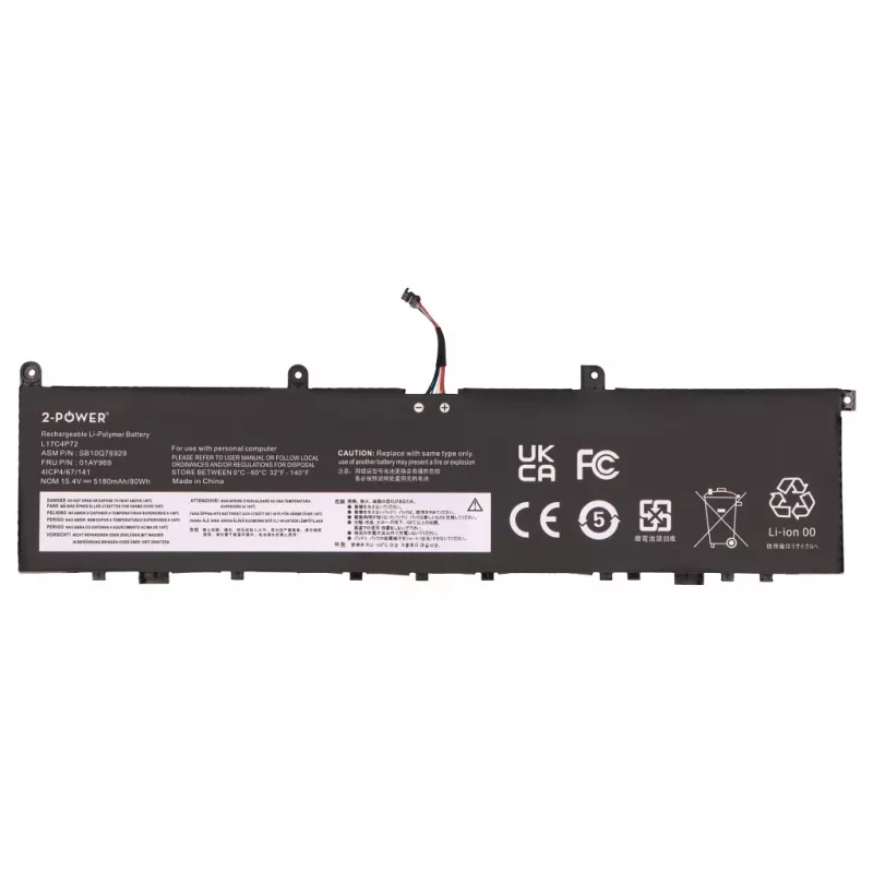 2-Power batteria principale - batteria ricaricabile - 80 mAh - 3,7 V - Li-Ion