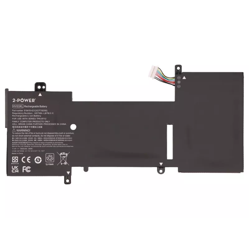 2-Power CBP4000A Batteria principale, 11,4 V, 3400 mAh, per HP X360 G2