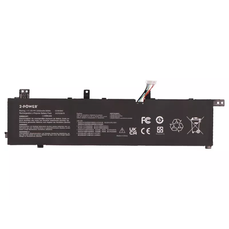 2-Power batteria principale - 3200 mAh - 11,1V - Li-Ion - per HP ProBook serie 430