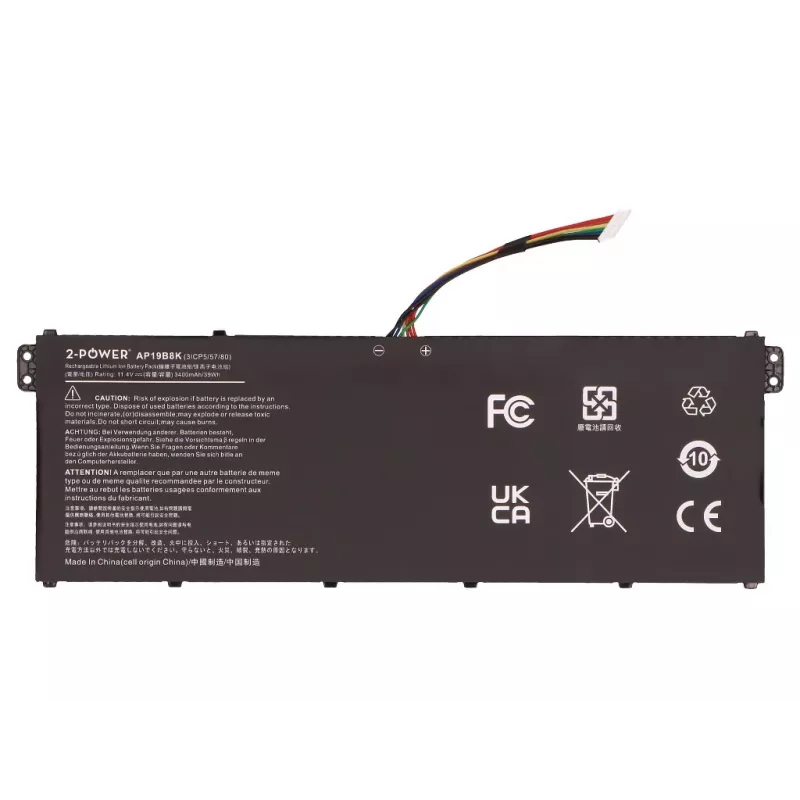 2-Power batteria principale - 3400 mAh - 11,1V - Li-ion - nero - per Dell Latitude E7440/E7450