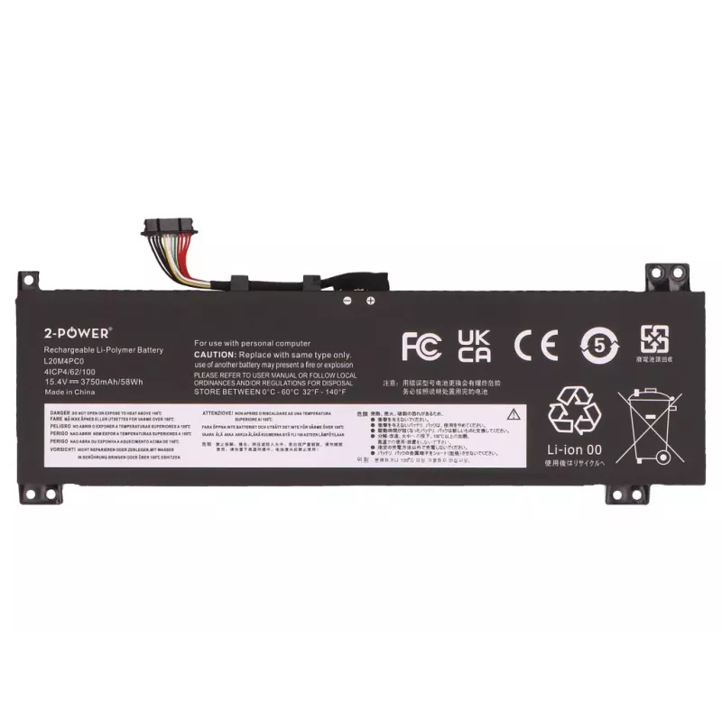 2-Power batteria principale per Lenovo Legion 5-15ACH6 82JW - 58 Wh