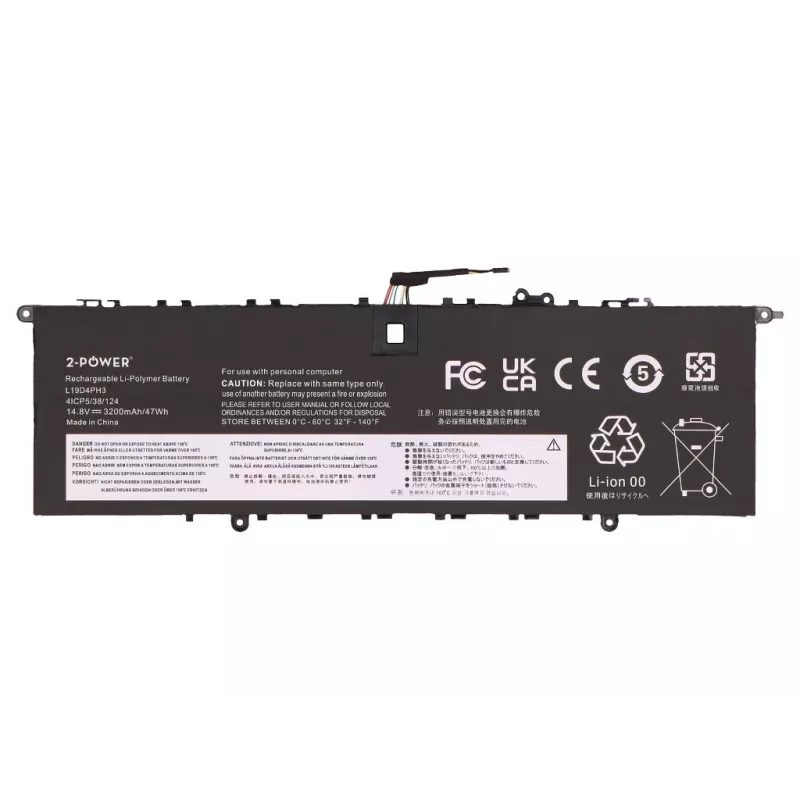 2-Power batteria principale per Lenovo Yoga Slim 7 Pro-14ACH5 O 82N5 - 47 Wh
