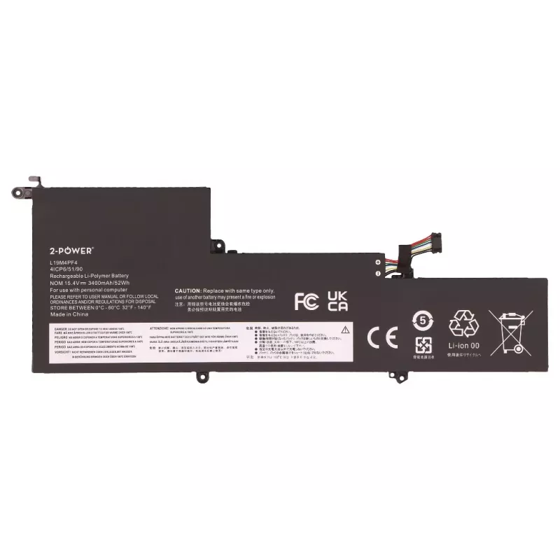 2-Power batteria principale per Lenovo Yoga Slim 7 14 - 52,5 Wh, 11,52 V, 3 celle Li-Ion