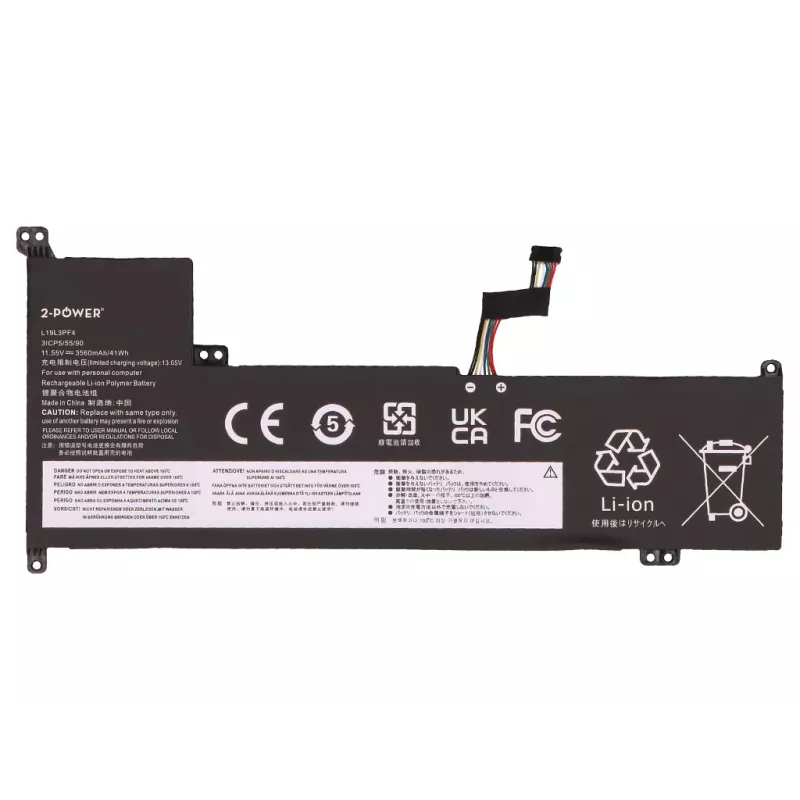 2-Power batteria principale per Lenovo IdeaPad 3-17IIL05 81WF - 42 Wh, 11,4 V, 3 celle Li-Ion, nero