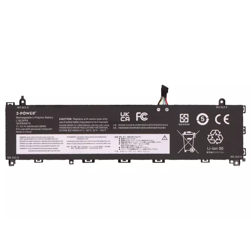 2-Power batteria principale per Lenovo IdeaPad S340-13IML 81UM - 3400 mAh