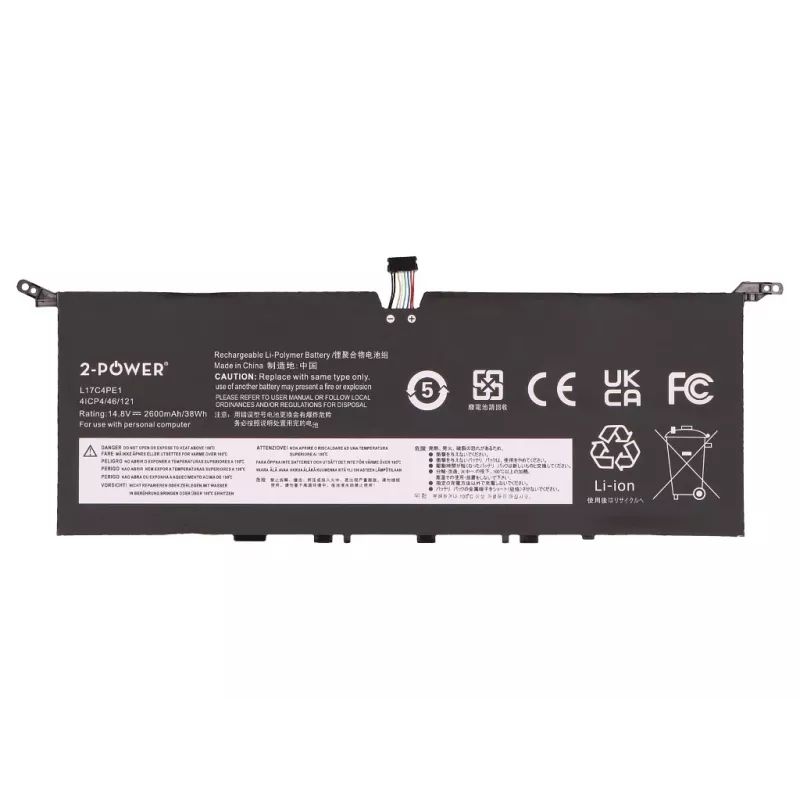 2-Power batteria principale per Lenovo Yoga S730-13IML - 2600 mAh