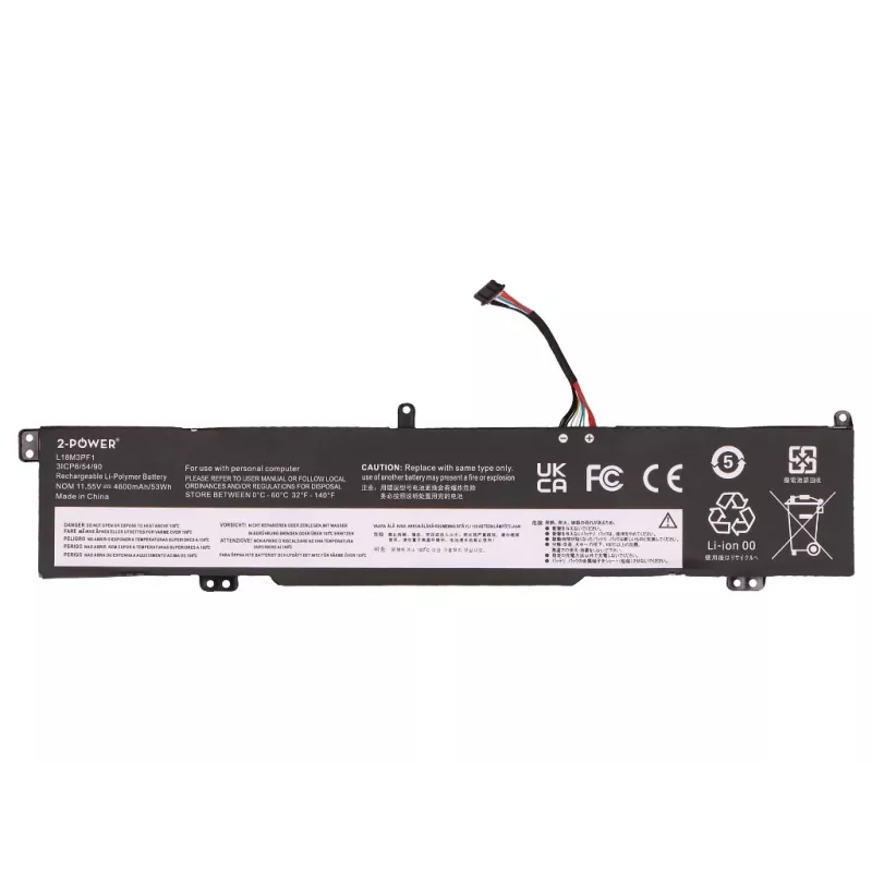 Batteria principale 2-Power per Lenovo IdeaPad L340-15IRH - 53 Wh - 4600 mAh - 11,52 V - 3 celle Li-ion - nero