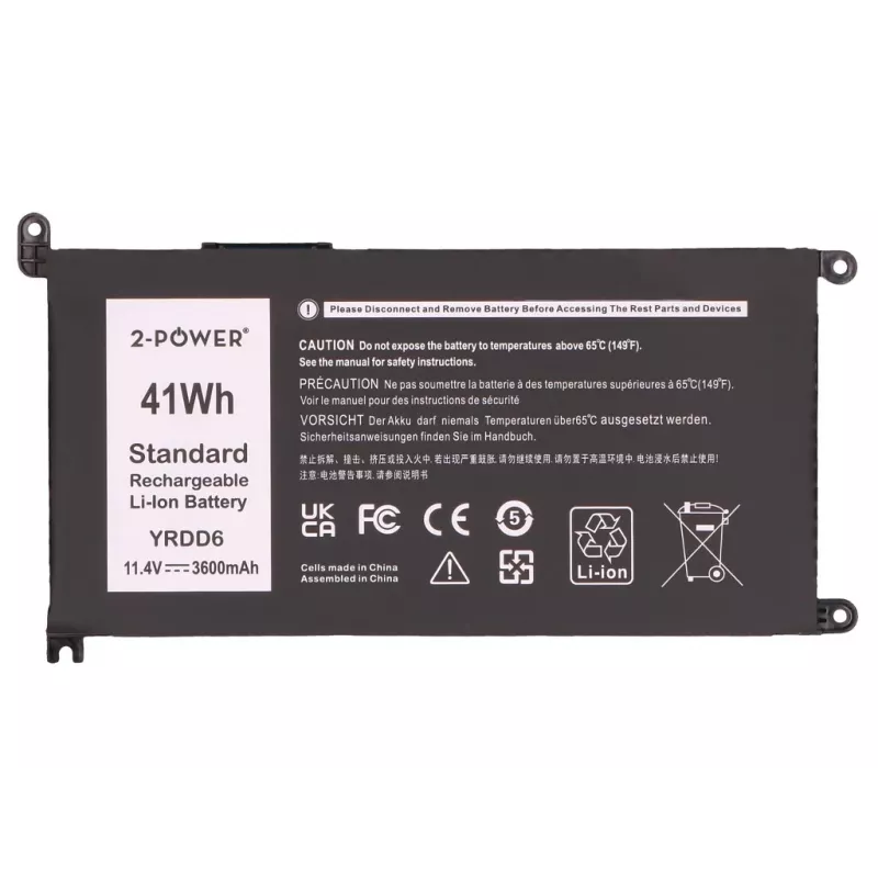 Batteria principale 2-Power per Dell Inspiron 3579 - 41 Wh, 11,4 V, 3 celle Li-Ion