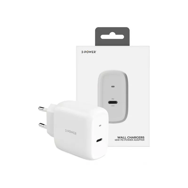 Caricabatterie da parete 2-Power 45W PD GaN 1 x USB-C
