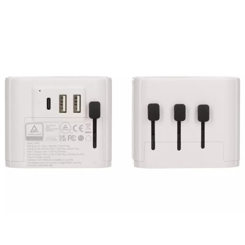 2-Power alimentatore - 15 Watt - 3 A - 3 porte di uscita (2 x USB, 24 Pin USB-C)