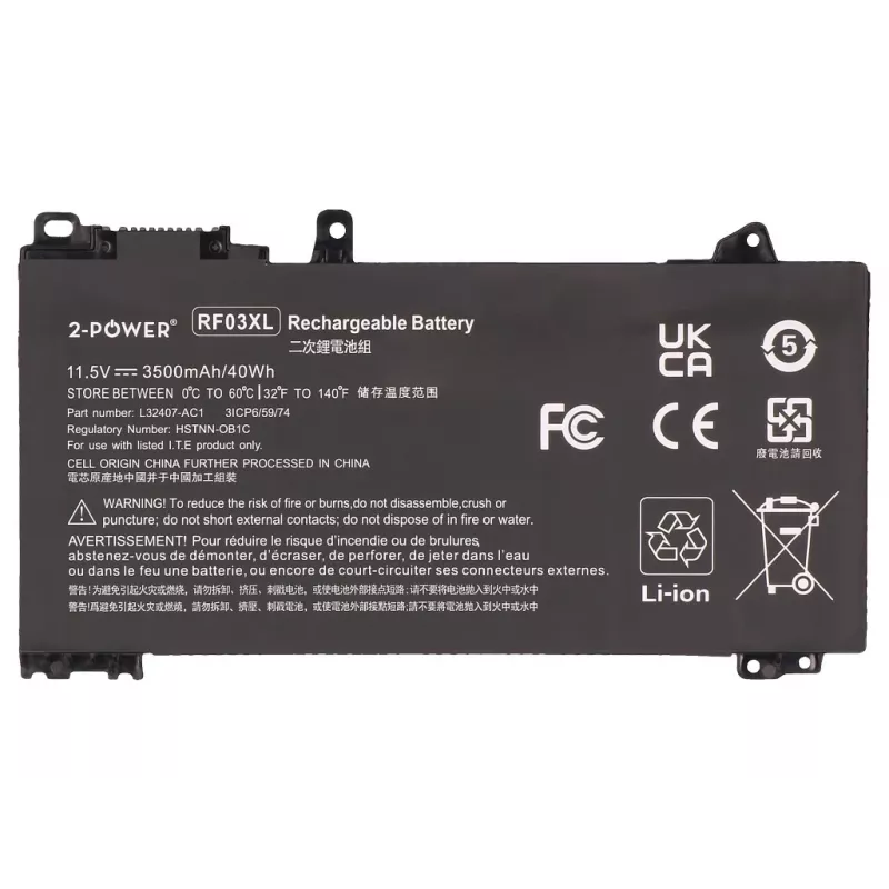 2-Power batteria principale per HP Pavilion x360 14 Convertible - 11,55V 3500mAh Li-Ion