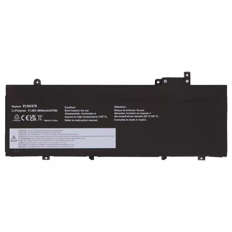 2-Power batteria principale per Lenovo ThinkPad T480s 20L7 - 44 Wh, 3 celle, Li-Ion, nero