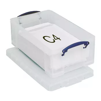 Really Useful Boxes 12C scatola contenitore - 12 litri - trasparente - rettangolare - polipropilene - coperchio a clip