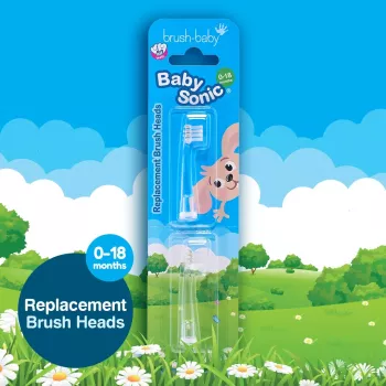 Brush-Baby BabySonic testine di ricambio 0-18 mesi confezione da 2 bianco