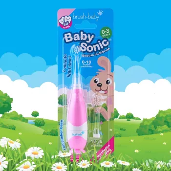 BRUSH-BABY Baby Sonic spazzolino elettrico sonico 0-3 anni rosa