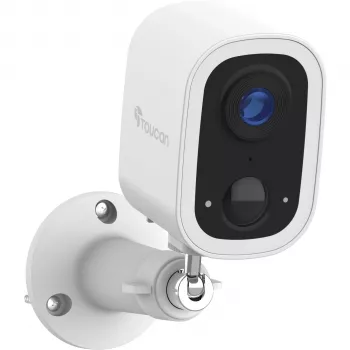 Toucan Telecamera wireless da esterno S4 - 1080p Full HD, IP54, batteria, audio bidirezionale, visione notturna, compatibile smart home