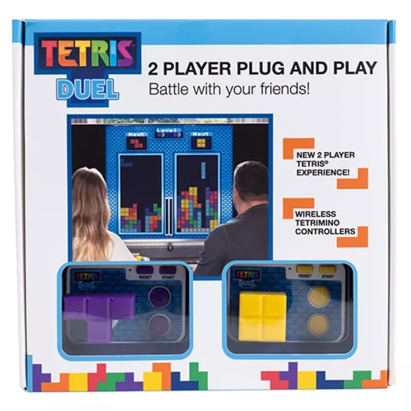 FIZZ CREATIONS Tetris Duel console retro arcade per due giocatori con 2 gamepad con filo plug & play