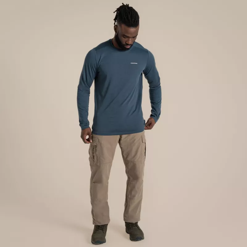 Craghoppers NosiLife Abel LS maglietta - Blue Stone (M)