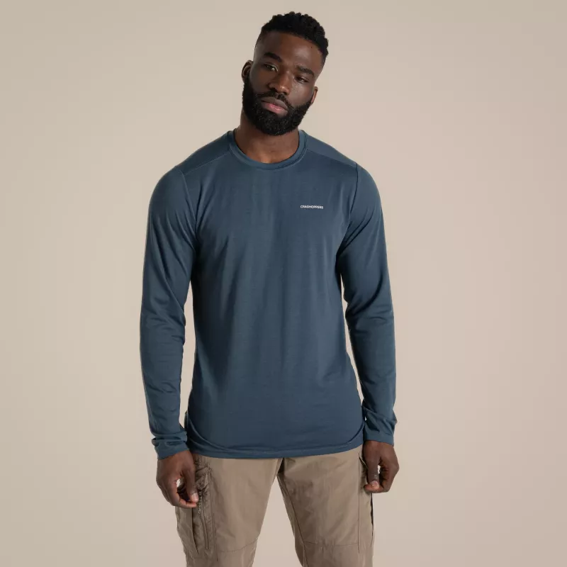 Craghoppers NosiLife Abel LS maglietta - Blue Stone, taglia L