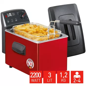 FRITEL TURBO SF friggitrice 3L 2200W nero/rosso/grigio