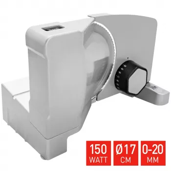 Fritel SL 3657 affettatrice elettrica, 150 W, lama in acciaio inox, 170 mm, spessore di taglio 0-15 mm, argento/nero
