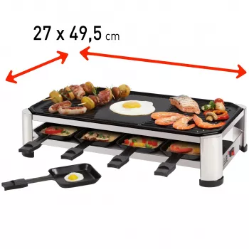 FRITEL RG 2170 grill raclette acciaio inox cromo/nero 1200 W 8 persone