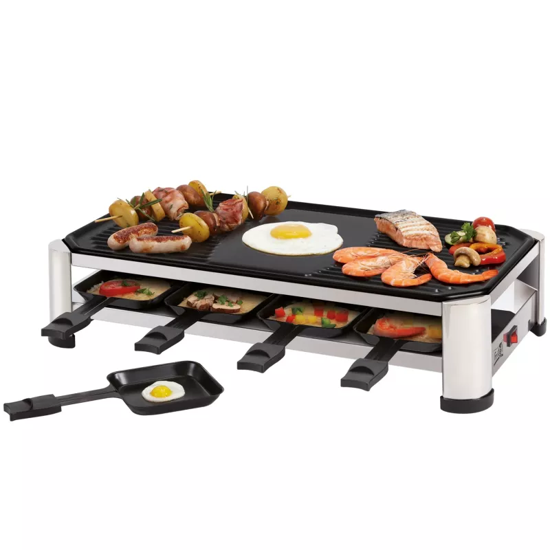 FRITEL RG 2170 grill raclette acciaio inox cromo/nero 1200 W 8 persone