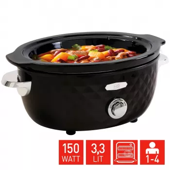 FRITEL Family slow cooker 3,3L 150W nero/cromo