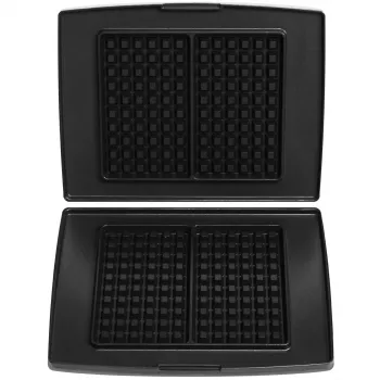 FRITEL Family set piastre per waffle (2 piastre) per macchina per waffle serie 1300 - alluminio pressofuso antiaderente, lavabile in lavastoviglie, nero/grigio
