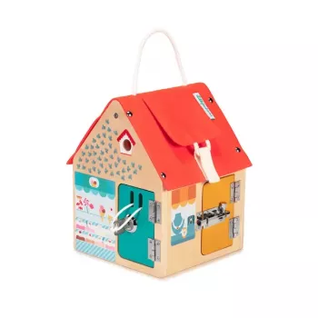 Lilliputiens Georges the Fox casa attività in legno con serrature