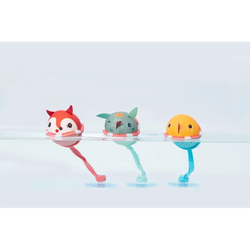 Lilliputiens set 3 palle da bagno con ventose - Joe il drago 3m+