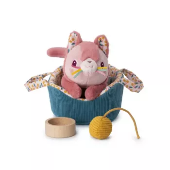 Lilliputiens Jeanne la gatta set peluche con cesta e accessori, 12m+