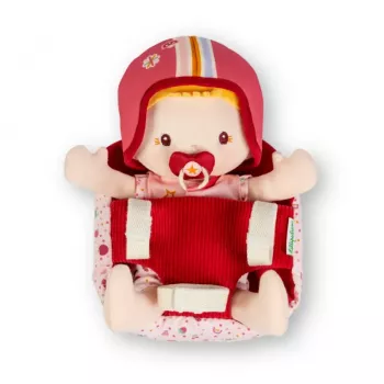 Lilliputiens bambola Lena nel seggiolino bici con doudou e casco 18m+