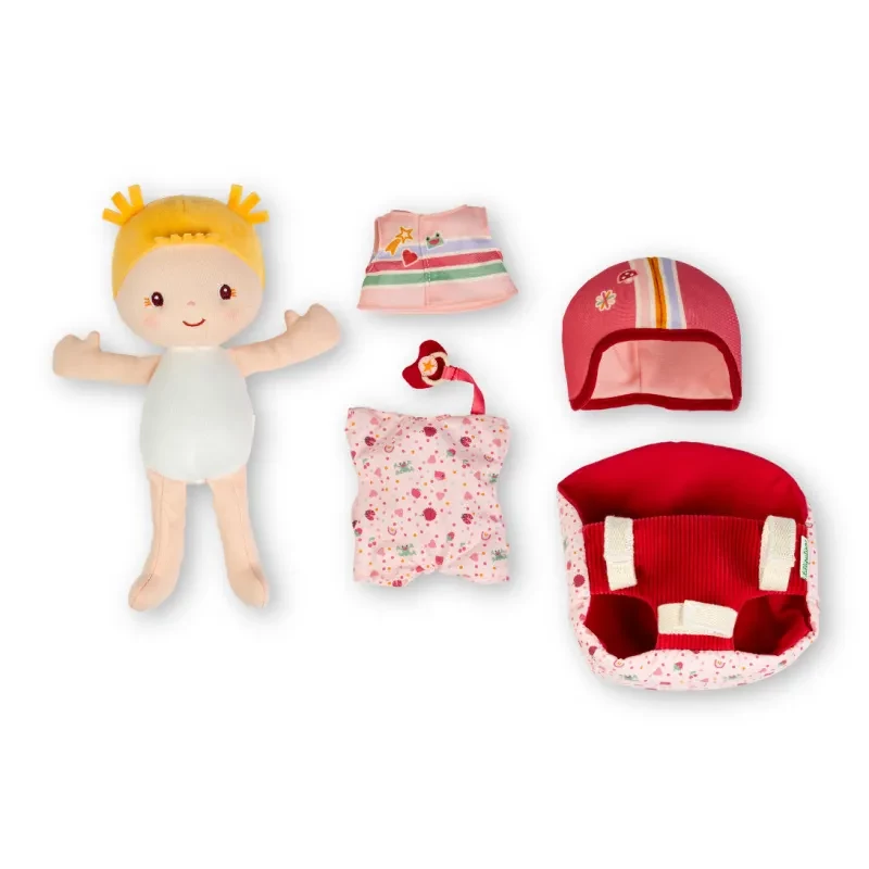 Lilliputiens bambola Lena nel seggiolino bici con doudou e casco 18m+
