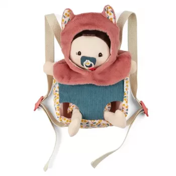 Lilliputiens bambola Jeanne in marsupio con cappello 18m+