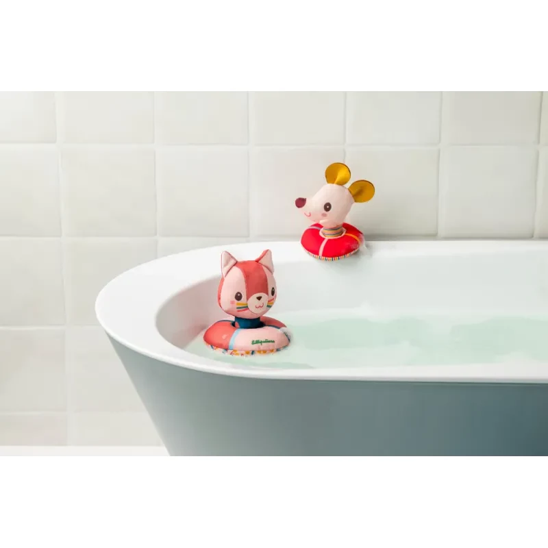 Lilliputiens set giochi da bagno Jeanne the Cat e Nina la topolina 6m+
