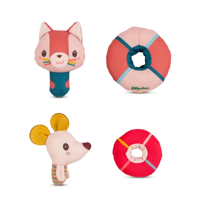 Lilliputiens set giochi da bagno Jeanne the Cat e Nina la topolina 6m+