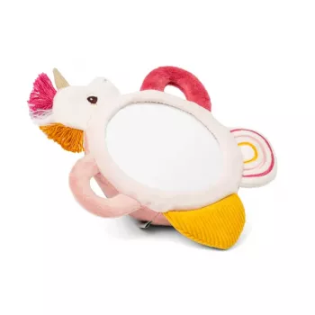 Lilliputiens specchio attività Lena l'unicorno con maniglie, gioco sensoriale per neonati da 3 mesi