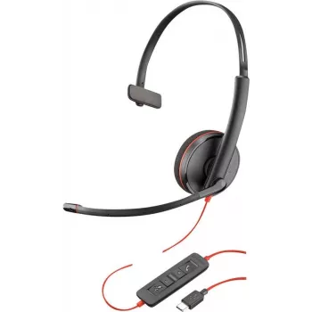 Poly Blackwire C3210 USB-C - Serie 3200 - cuffia monaurale on-ear con filo e microfono con cancellazione del rumore - nero