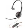 Poly Blackwire C3210 USB-C - Serie 3200 - cuffia monaurale on-ear con filo e microfono con cancellazione del rumore - nero