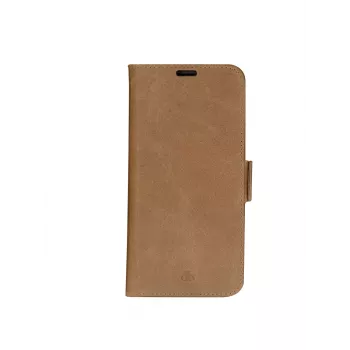 dbramante1928 Copenhagen flip case per Apple iPhone 12 e 12 Pro - pelle pieno fiore - Tan