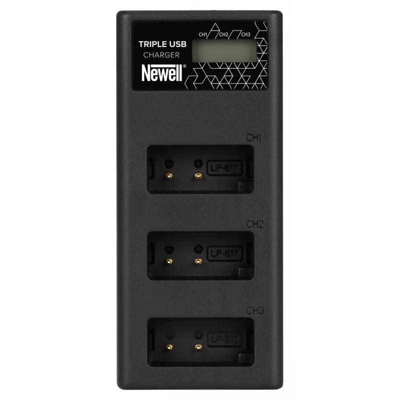 Caricabatterie a tre canali Newell CD-USB-C per Canon LP-E17