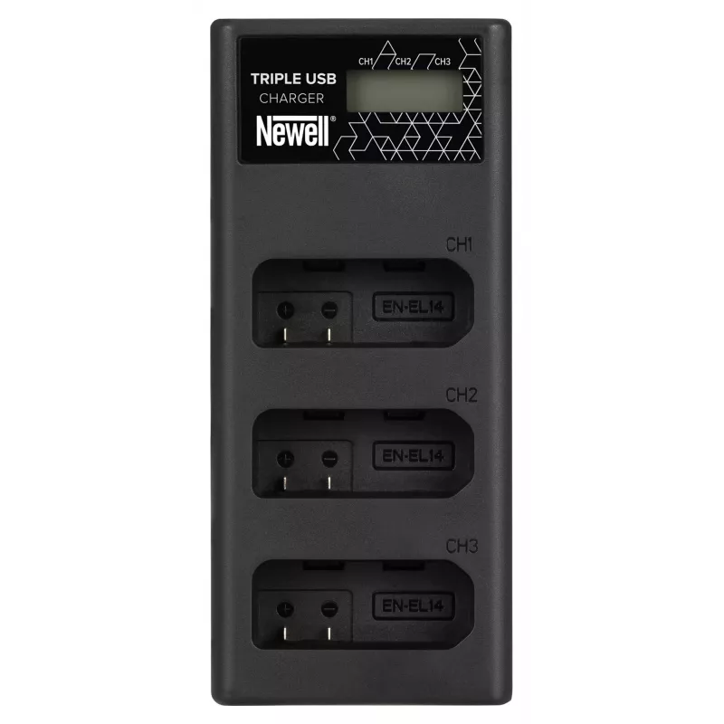 Caricabatterie a 3 canali Newell CD-USB-C per Nikon EN-EL14